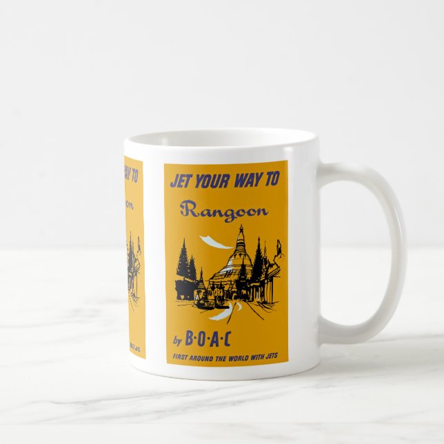 Caneca De Café Jet Your Way to Rangoon (Direita)