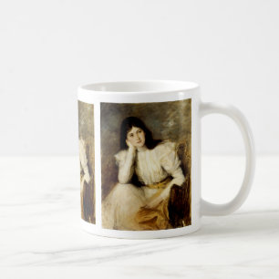Caneca De Café Jeune Fille Reveuse, Retrato de Berthi Capel