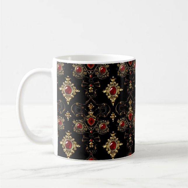 Caneca De Café Jewels Elegant Pattern (Esquerda)