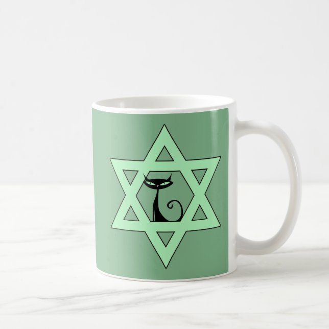 Caneca De Café Jewish Kitty Cat Star (Direita)