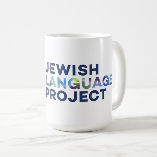 Caneca De Café Jewish Language Project rectangle logo (Frente Esquerda)