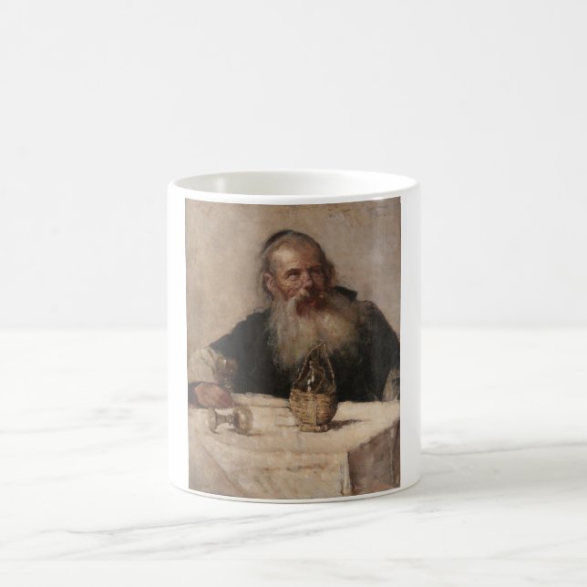 Caneca De Café Jewish Man Bebendo Wine (por Olga Boznanska) (Centro)