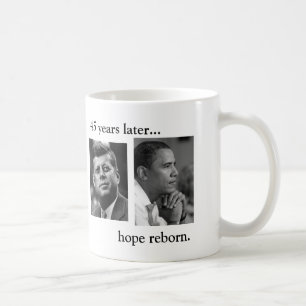 Caneca De Café JFK OBAMA 45 anos mais tarde… de esperança