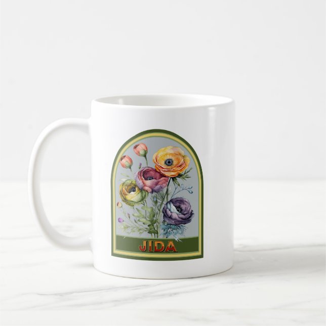 Caneca De Café Jida Vintage Vovó Floral (Esquerda)