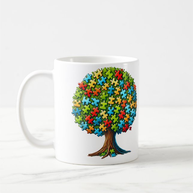 Caneca De Café Jigsaw Puzzle Tree (Esquerda)
