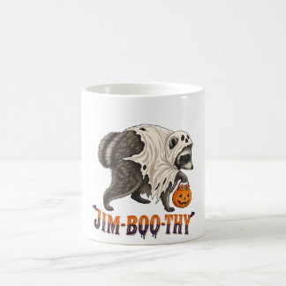 Caneca De Café Jim Boo Thy Funny Ghost Raccoon Halloween Jimothy