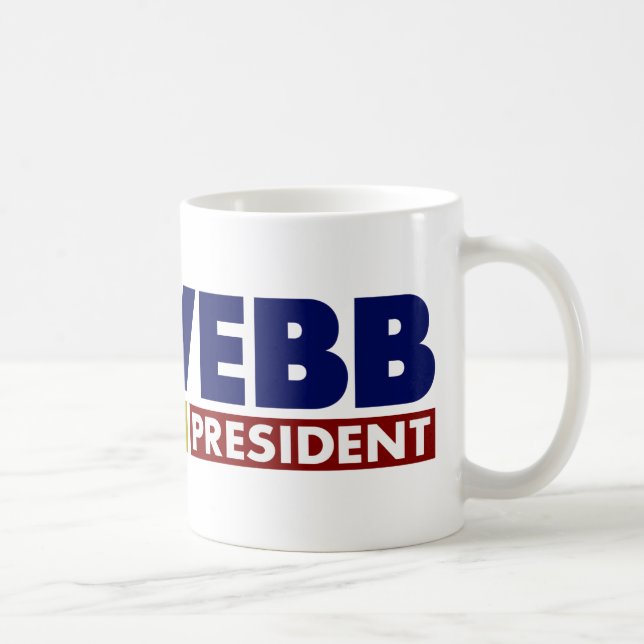 Caneca De Café Jim Webb para Presidente V1 (Direita)