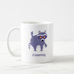 Caneca De Café Jimothy O Mapache Lendário