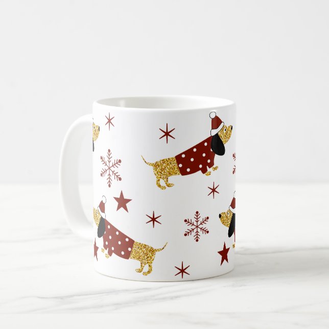 Caneca De Café Jingle All Dachshund Way (Frente Esquerda)