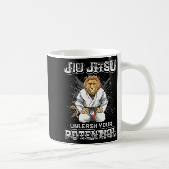 Caneca De Café Jiu Jitsu Brasileiro MMA e Grappling BJJ Leão (Direita)