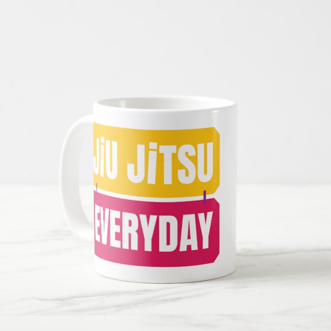 Caneca De Café Jiu Jitsu todos os dias (Frente Esquerda)