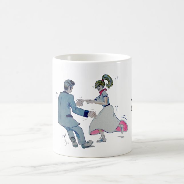 Caneca De Café Jive o divertimento! balance o rock and roll da (Centro)
