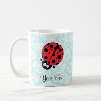 Caneca De Café Joaninha da cor damasco da cerceta