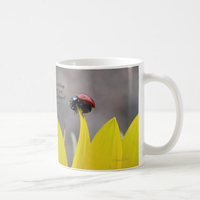 Caneca De Café Joaninha na pétala do girassol (Direita)