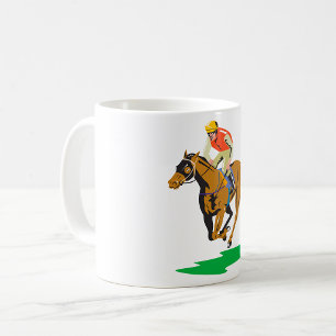 Caneca De Café Jockey de Corrida de Cavalos Galopando