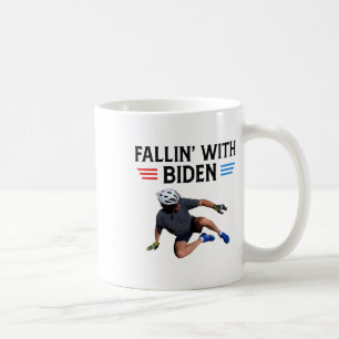 Caneca De Café Joe Biden Caindo Da Bicicleta Biden Bike Meme Funn