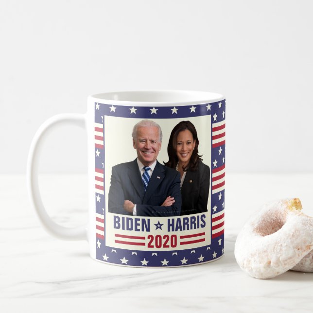 Caneca De Café Joe Biden Kamala Harris 2020 Presidente dos EUA Fo (Com Donut)