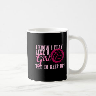 Caneca De Café Jogada de vôlei como uma gata para adolescentes