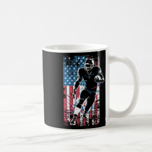 Caneca De Café Jogador Americano de Bandeira de Futebol Patriótic