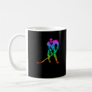 Caneca De Café Jogador Colorido De Hóquei No Gelo Esporte