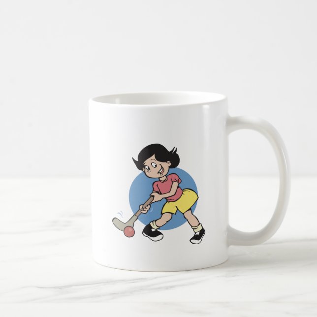 Caneca De Café Jogador da menina do hóquei em campo (Direita)