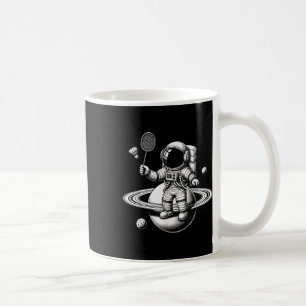 Caneca De Café Jogador de Badminton Astronauta Espacial Esporte L