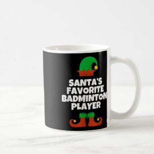 Caneca De Café Jogador de Badminton Favorito do Papai Noel Chapéu