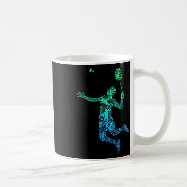Caneca De Café Jogador de Badminton Shuttle Boys Jovens (Direita)