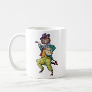 Caneca De Café Jogador de Banjo (Guitarra) Cat, Louis Wain