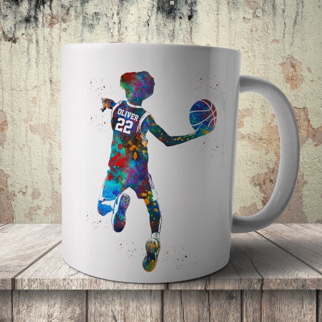 Caneca De Café Jogador de Basquete Adolescente (Criador carregado)