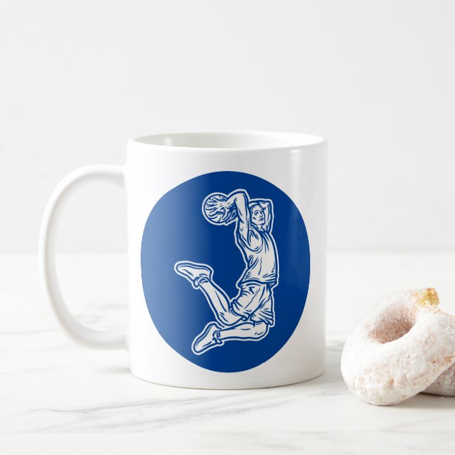 Caneca De Café Jogador de Basquete Fazendo Design Luz de Slam Dun (Com Donut)