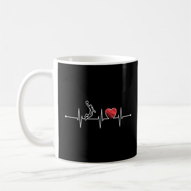 Caneca De Café Jogador de basquete Pulsação Ekg Ventiladores de b (Esquerda)