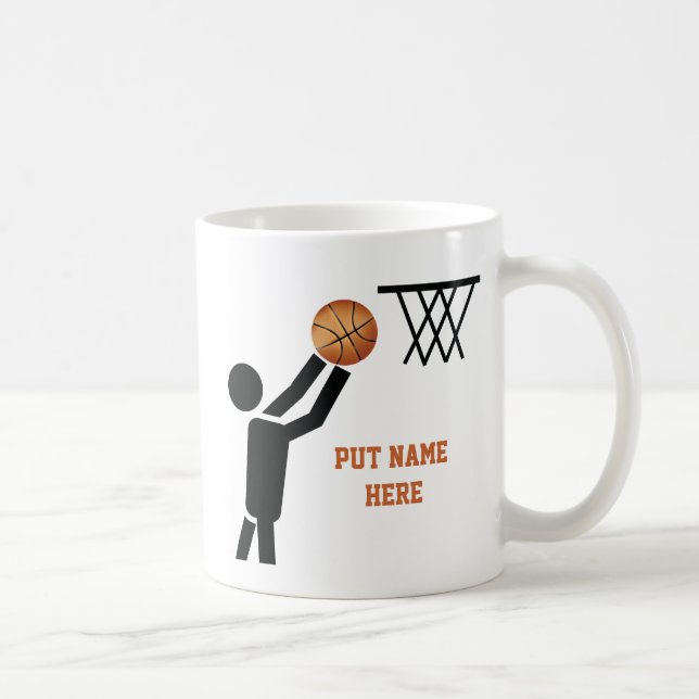 Caneca De Café Jogador de basquetebol personalizado (Direita)