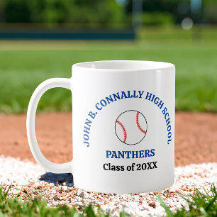 Caneca De Café Jogador de Beisebol Personalizado do Ensino Médio 