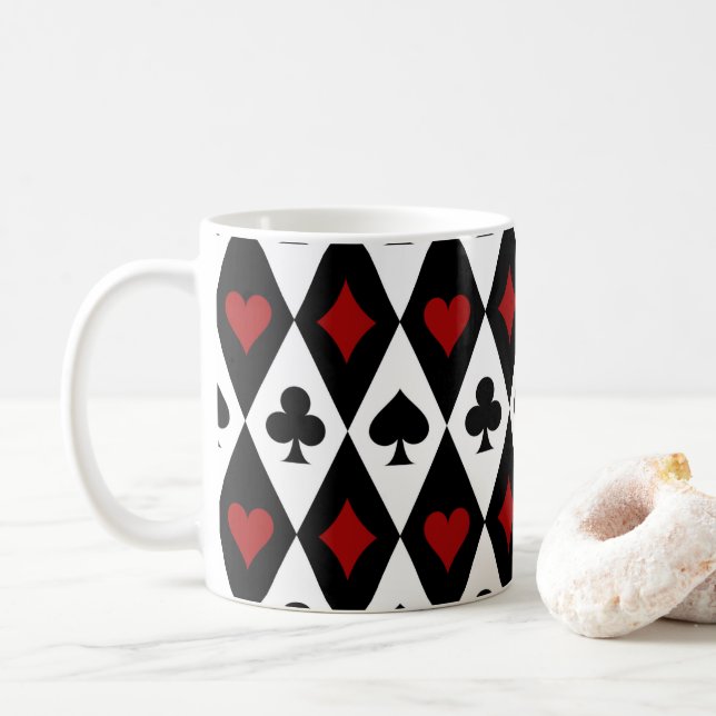 Caneca De Café Jogador de Cartão de Jogo Blackjack Casino Las Veg (Com Donut)