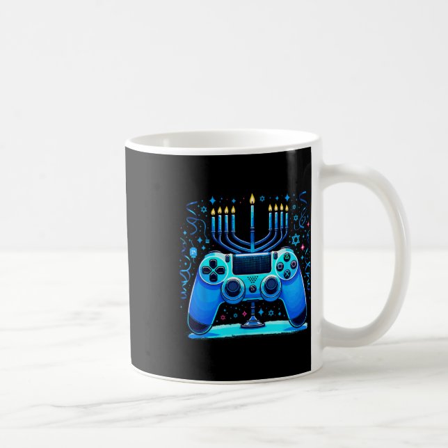 Caneca De Café Jogador de Console de Vídeo Game Judaico Hanukkah  (Direita)