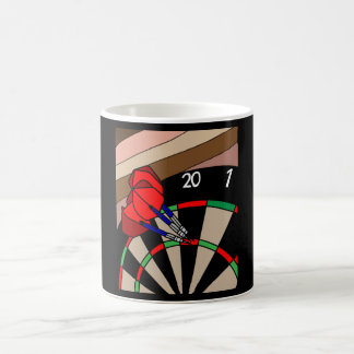 Caneca De Café Jogador de dardos com setas escuras