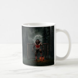 Caneca De Café Jogador de Futebol Lobisomem Arte de Terror de Hal