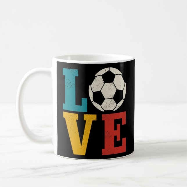 Caneca De Café Jogador de futebol masculino Meninos amam futebol  (Esquerda)