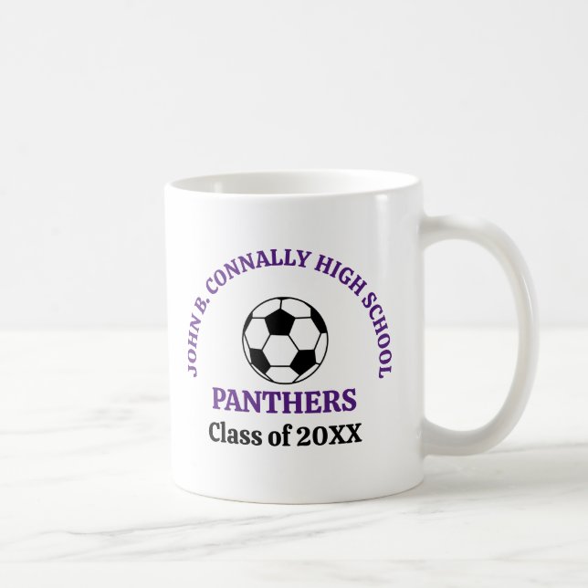 Caneca De Café Jogador de Futebol Personalizado da Equipe Roxa (Direita)