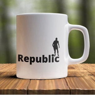 Caneca De Café Jogador de futebol republicano checo usando ponto 
