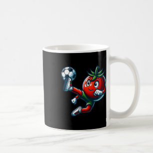 Caneca De Café Jogador de Futebol Tomate Divertido Chutando Masco