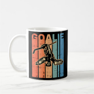 Caneca De Café Jogador de goleiro de hóquei Retro Vintage Esporte