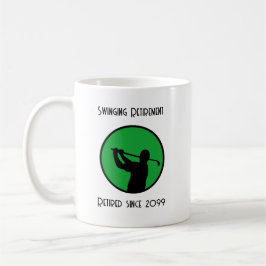 Caneca De Café Jogador de Golfe aposentado balançando em aposenta