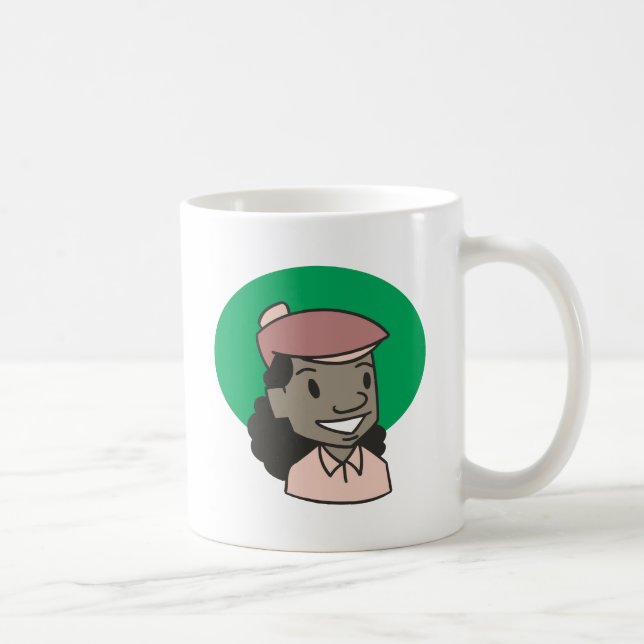 Caneca De Café Jogador de golfe da mulher do afro-americano (Direita)