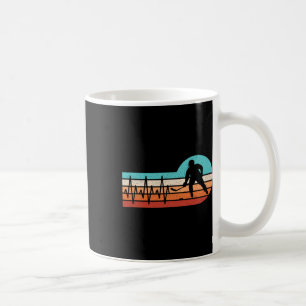 Caneca De Café Jogador de Hóquei no Gelo Retro Hockey Heartbeat H