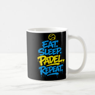Caneca De Café Jogador de pádel desenho engraçado repetido