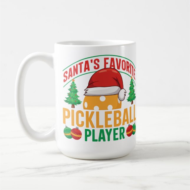 Caneca De Café Jogador de Pickleball Favorito do papai noel - Eng (Esquerda)