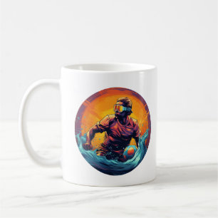 Caneca De Café Jogador de Polo Aquático Colorido
