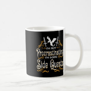 Caneca De Café Jogador de RPG Não Procrastinando Missão Secundári